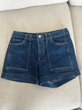 Women's Banana Republic Dark Blue Denim Shorts with Front Patch Pockets
